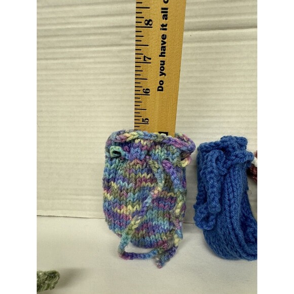 Hand Knitted Soap Saver Sack Bag Pouch Gift Giving Treat Bag New handmade - Picture 3 of 8